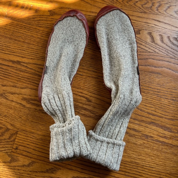 🧦ACORN: Unisex Original Slipper Sock, Gray ragg wool, size 9-10 women’s. - Picture 3 of 10